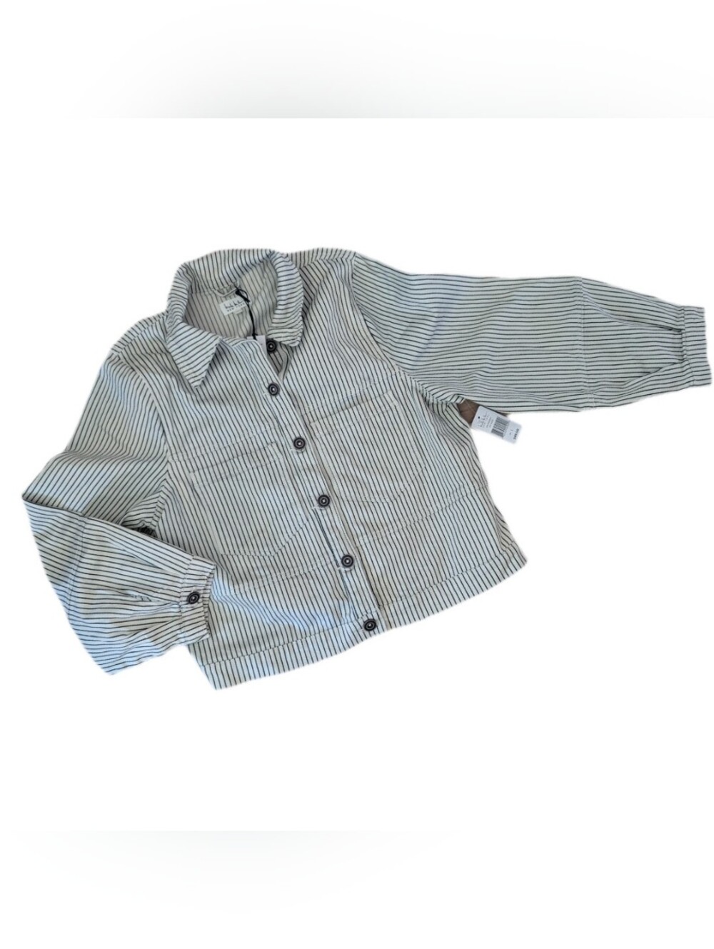 Nicole Miller striped denim jacket size L NWT